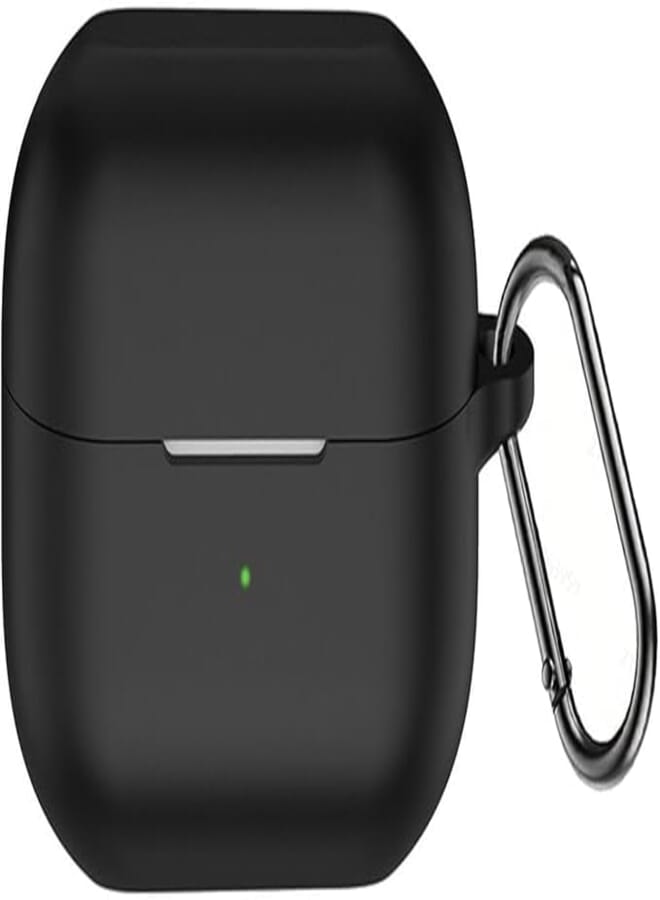 OJOS Silicone Cover Compatible with Samsung Galaxy Buds 3 Case & Galaxy Buds 3 Pro Case, Wireless Bluetooth Earbuds Cover with Carabiner, Full Protection- Black